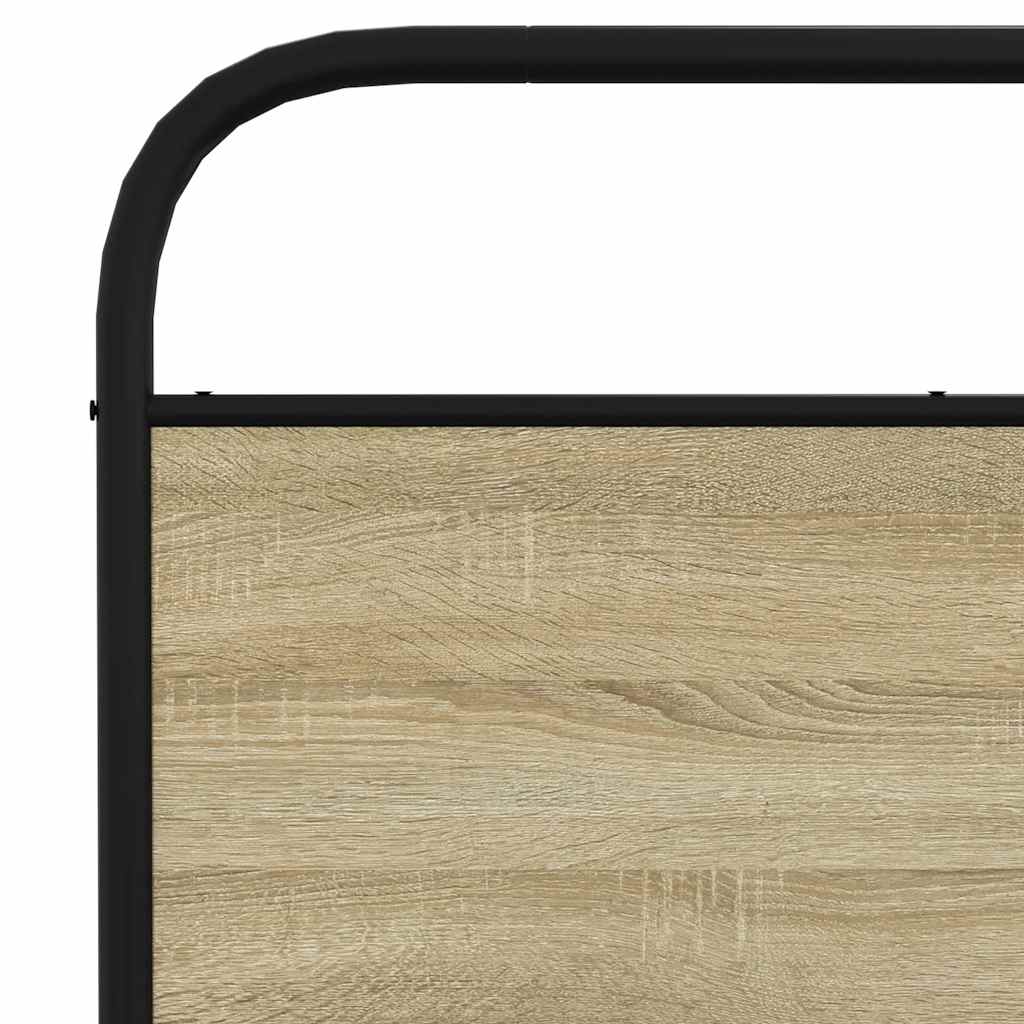 vidaXL Σκελετός Κρεβ. Χωρίς Στρώμα Sonoma Δρυς 180x200 εκ. Μεταλλικό