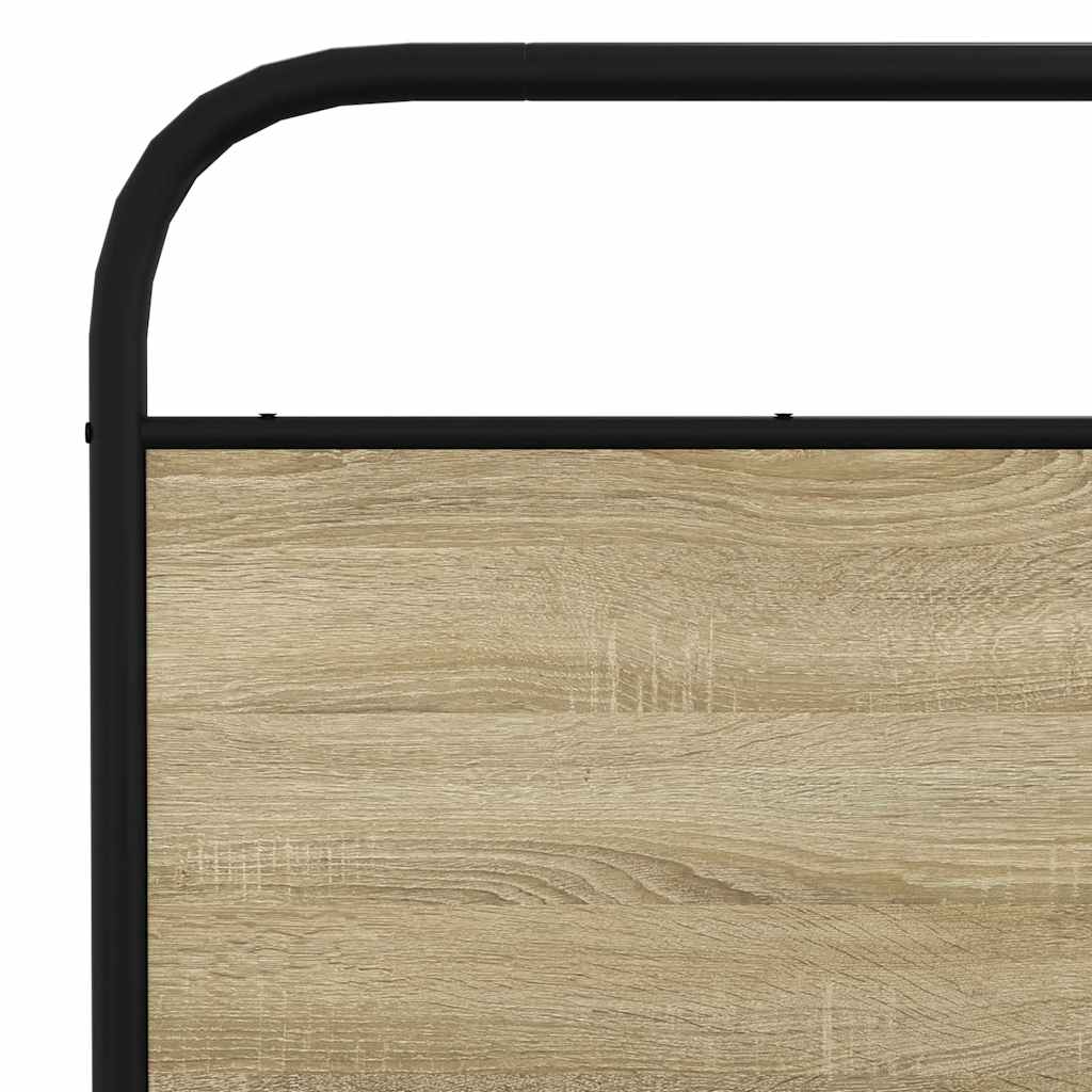 vidaXL Σκελετός Κρεβ. Χωρίς Στρώμα Sonoma Δρυς 160x200 εκ. Μεταλλικό