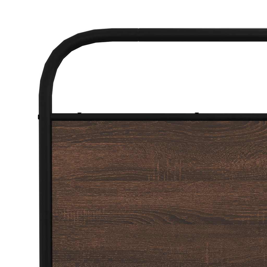 vidaXL Σκελετός Κρεβ. Χωρίς Στρώμα Καφέ Δρυς 150x200 εκ. Μεταλλικό
