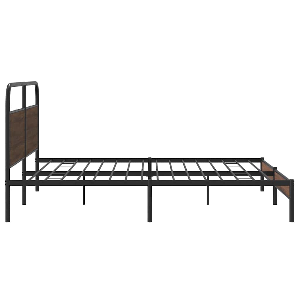 vidaXL Σκελετός Κρεβ. Χωρίς Στρώμα Καφέ Δρυς 180x200 εκ. Μεταλλικό