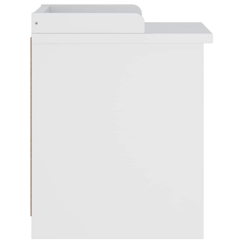 vidaXL Πάγκος διαδρόμου "SANDNES" Λευκό 45x40x50 εκ. Πεύκο μασίφ ξύλο