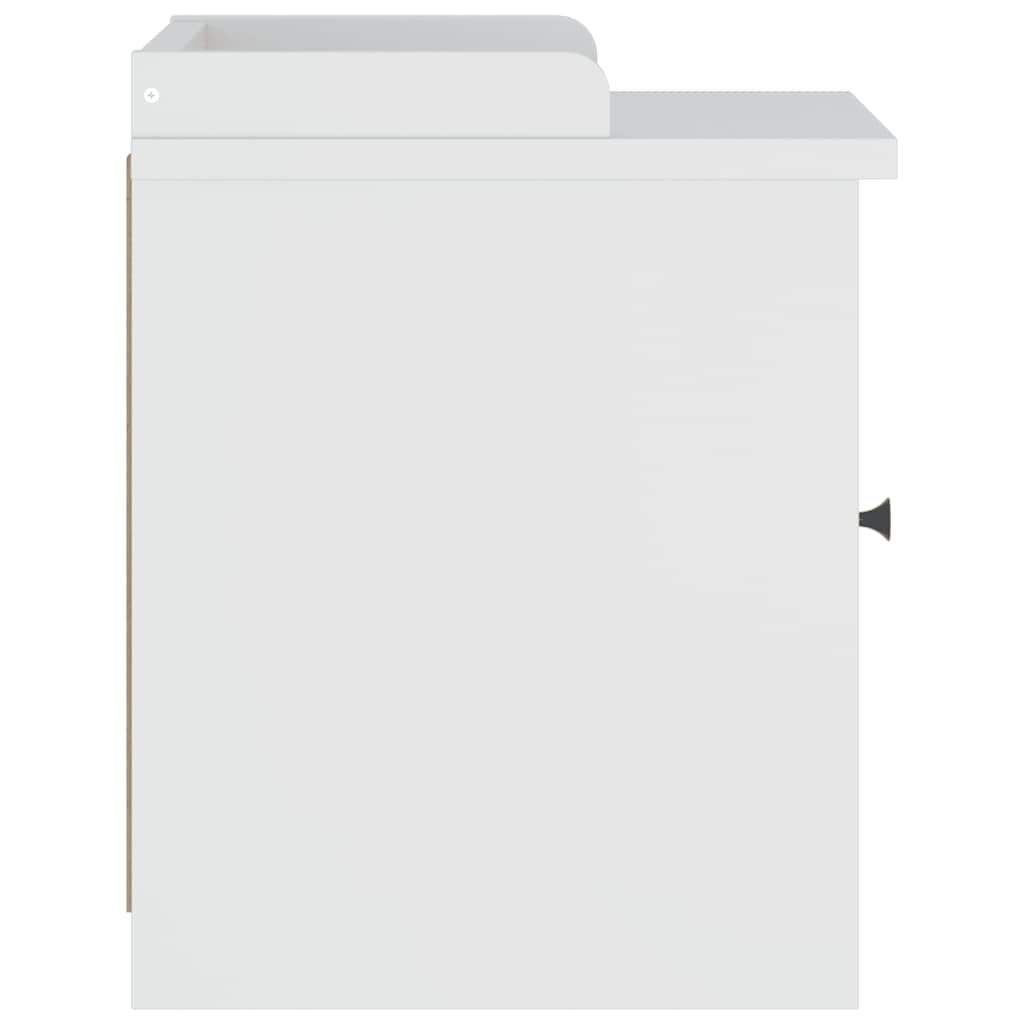 vidaXL Πάγκος διαδρόμου "SANDNES" Λευκό 45x40x50 εκ. Πεύκο μασίφ ξύλο