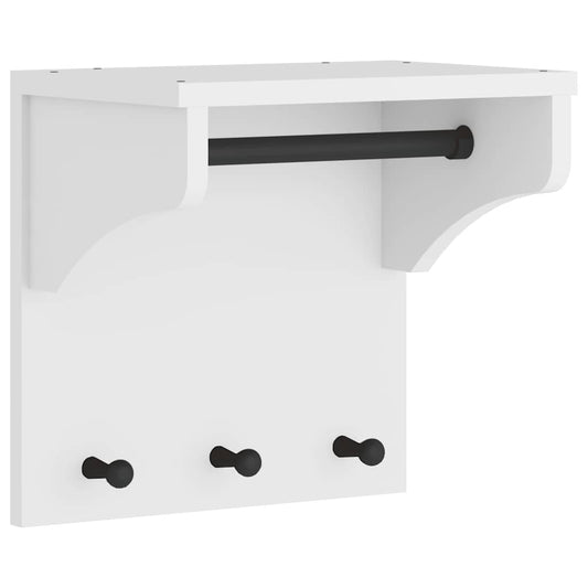 vidaXL Επίτοιχη κρεμάστρα παλτών SANDNES Λευκό 43x30x42 εκ. Πεύκο ξύλο