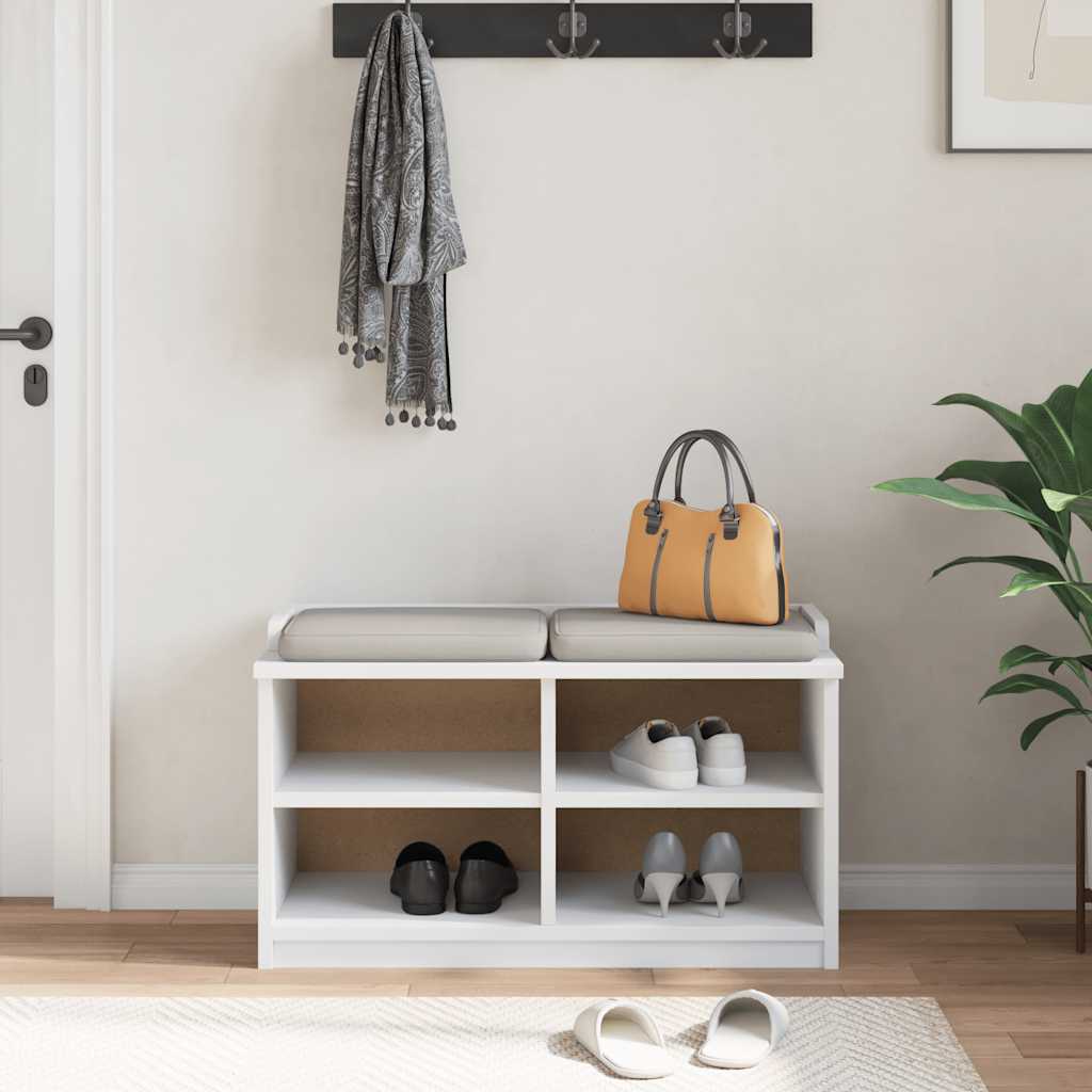 vidaXL Πάγκος διαδρόμου "SANDNES" Λευκό 87x40x50 εκ. Πεύκο ξύλο