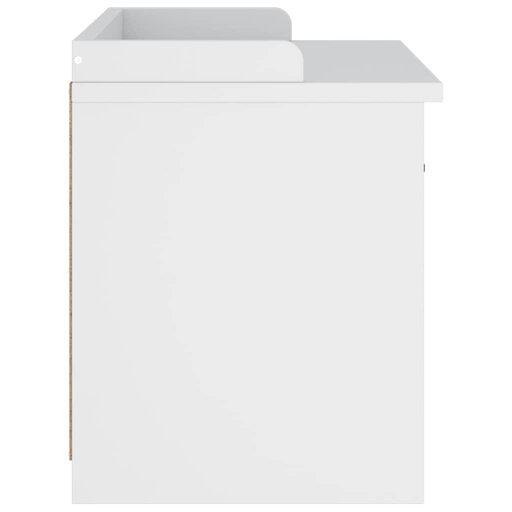 vidaXL Πάγκος διαδρόμου "SANDNES" Λευκό 87x40x50 εκ. Πεύκο μασίφ ξύλο