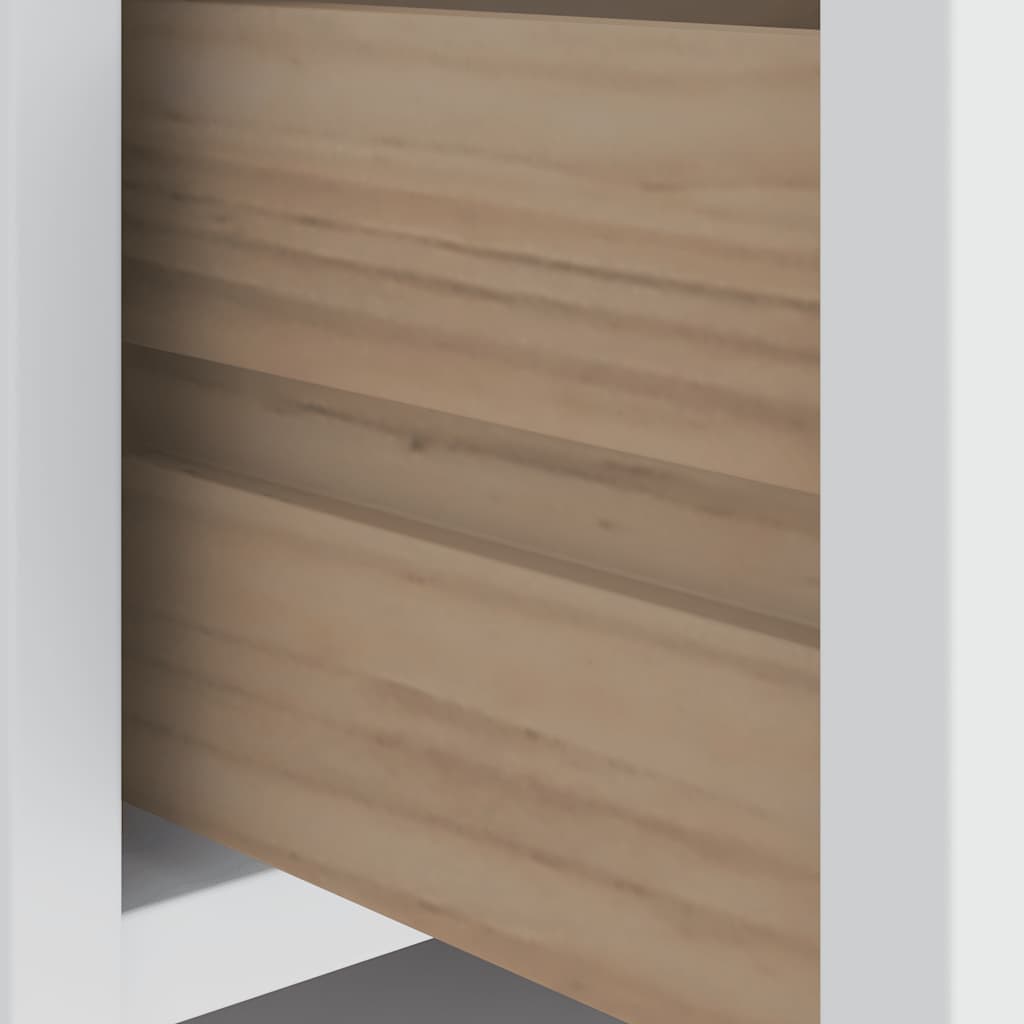 vidaXL Πάγκος διαδρόμου "SANDNES" Λευκό 87x40x50 εκ. Πεύκο μασίφ ξύλο