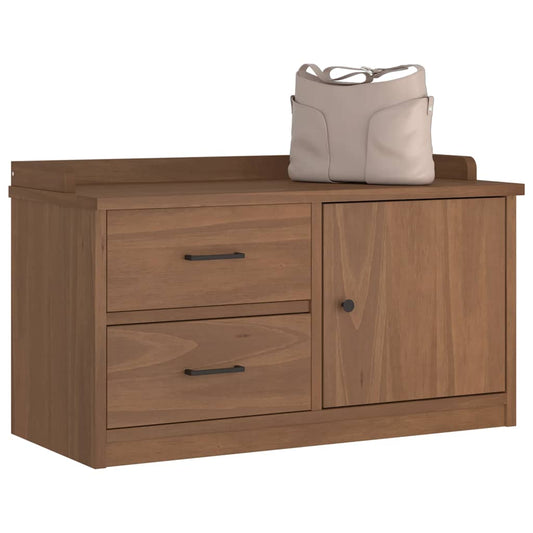 vidaXL Πάγκος διαδρόμου "SANDNES" 87x40x50 εκ. Πεύκο μασίφ ξύλο