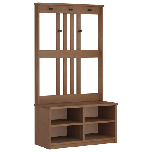vidaXL Δέντρο χωλ "SANDENS" 87x40x159,5 εκ. Πεύκο μασίφ ξύλο