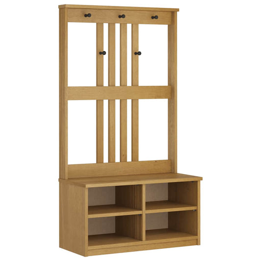 vidaXL Δέντρο χωλ "SANDNES" 87x40x159,5 εκ. Πεύκο μασίφ ξύλο