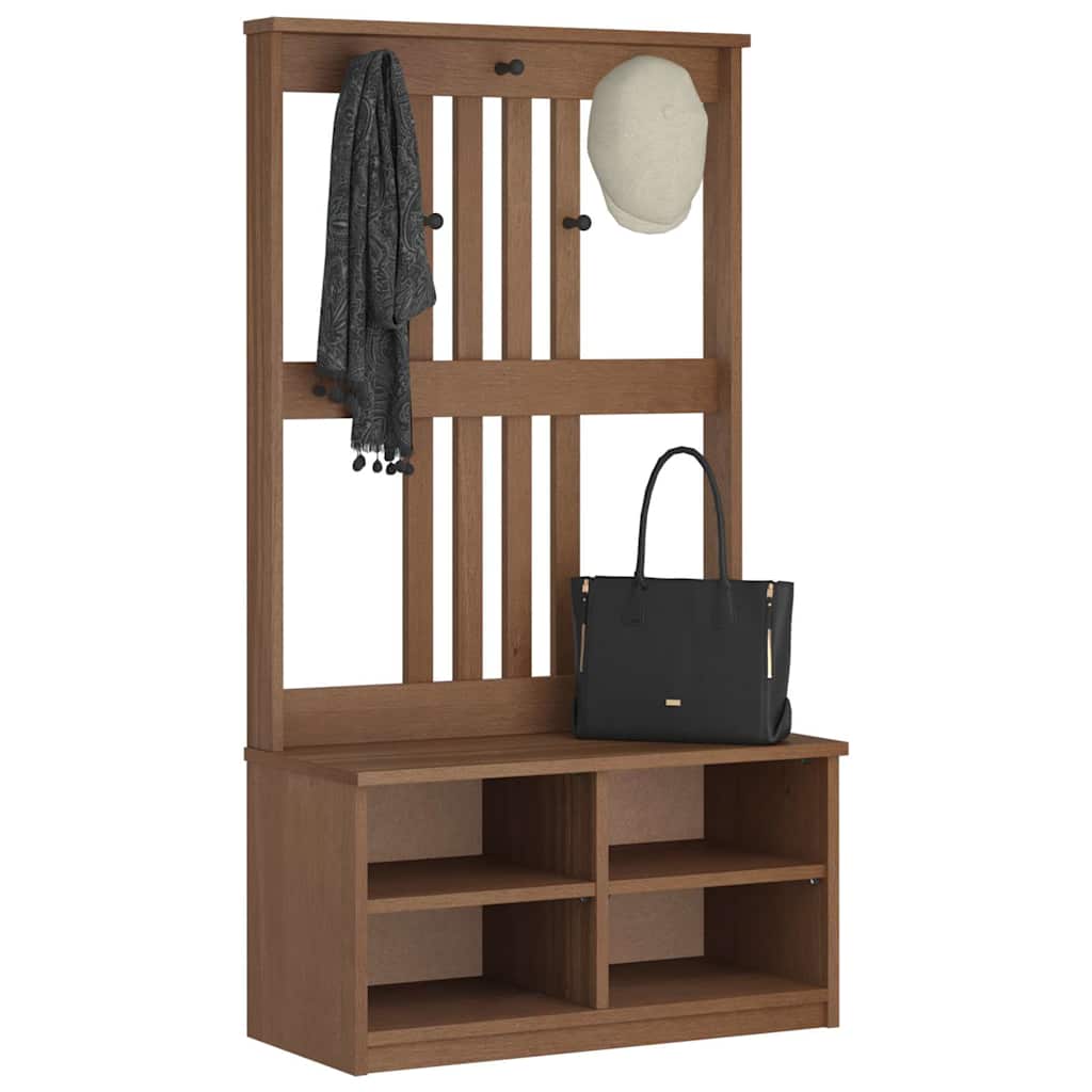 vidaXL Δέντρο χωλ "SANDENS" 87x40x159,5 εκ. Πεύκο μασίφ ξύλο
