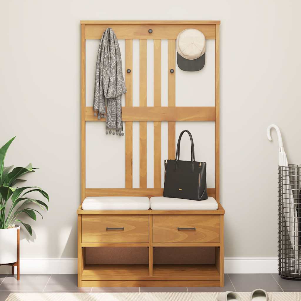 vidaXL Δέντρο χωλ "SANDNES" 87x40x159,5 εκ. Πεύκο μασίφ ξύλο
