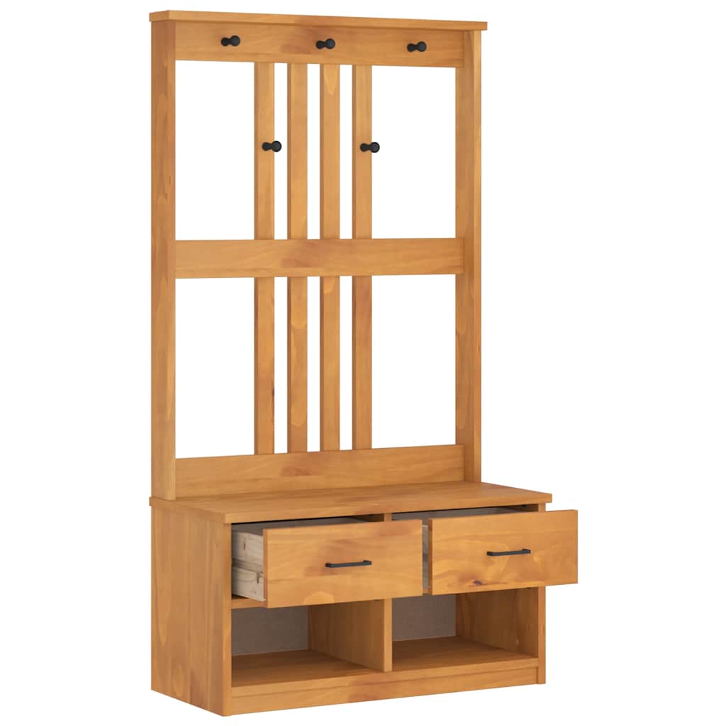 vidaXL Δέντρο χωλ "SANDNES" 87x40x159,5 εκ. Πεύκο μασίφ ξύλο