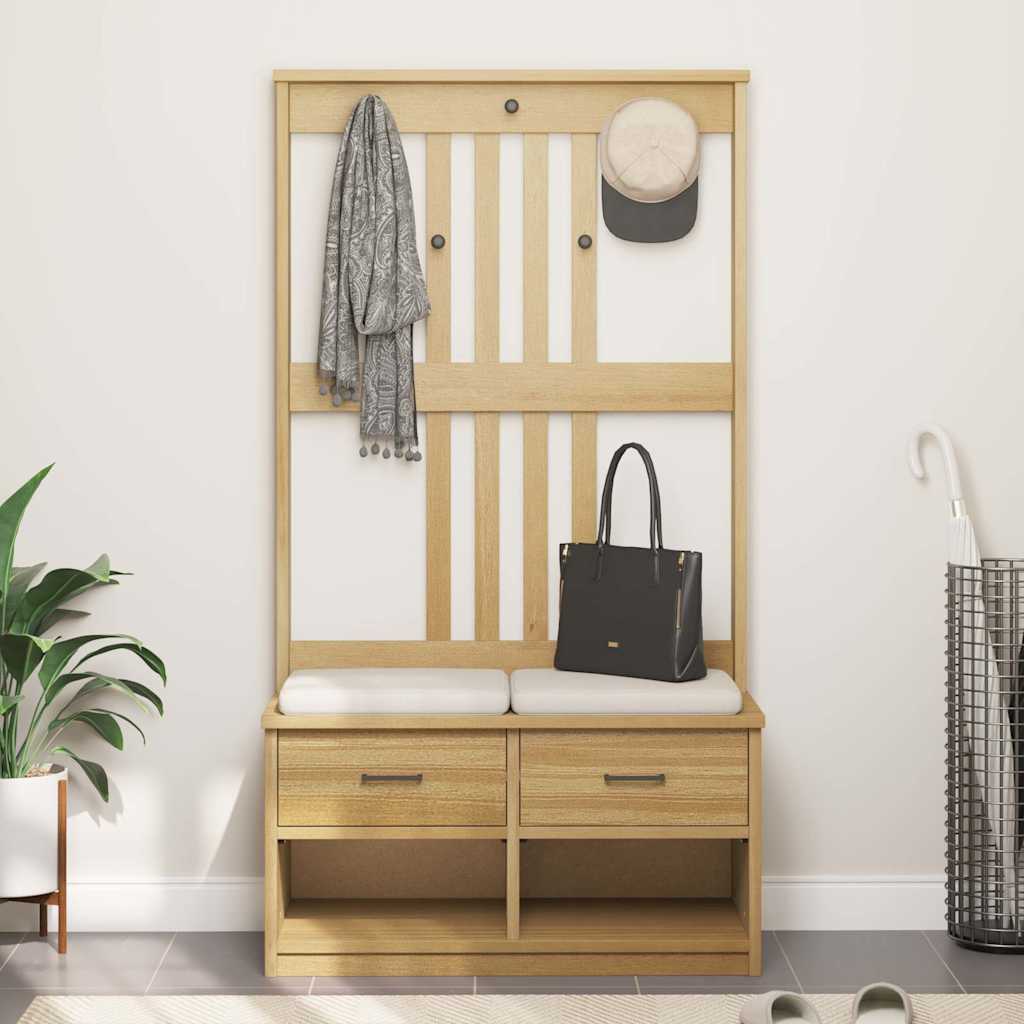 vidaXL Δέντρο χωλ "SANDNES" 87x40x159,5 εκ. Πεύκο μασίφ ξύλο