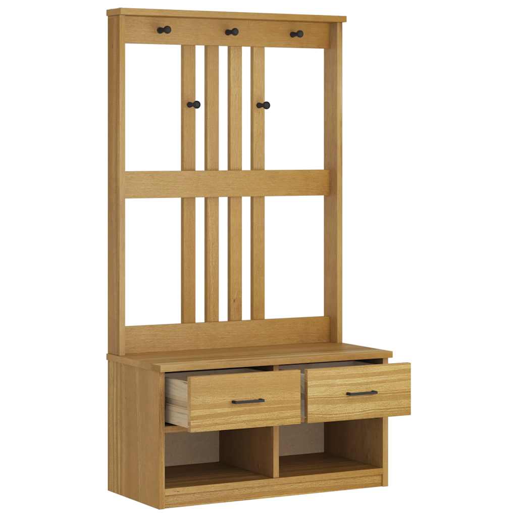 vidaXL Δέντρο χωλ "SANDNES" 87x40x159,5 εκ. Πεύκο μασίφ ξύλο