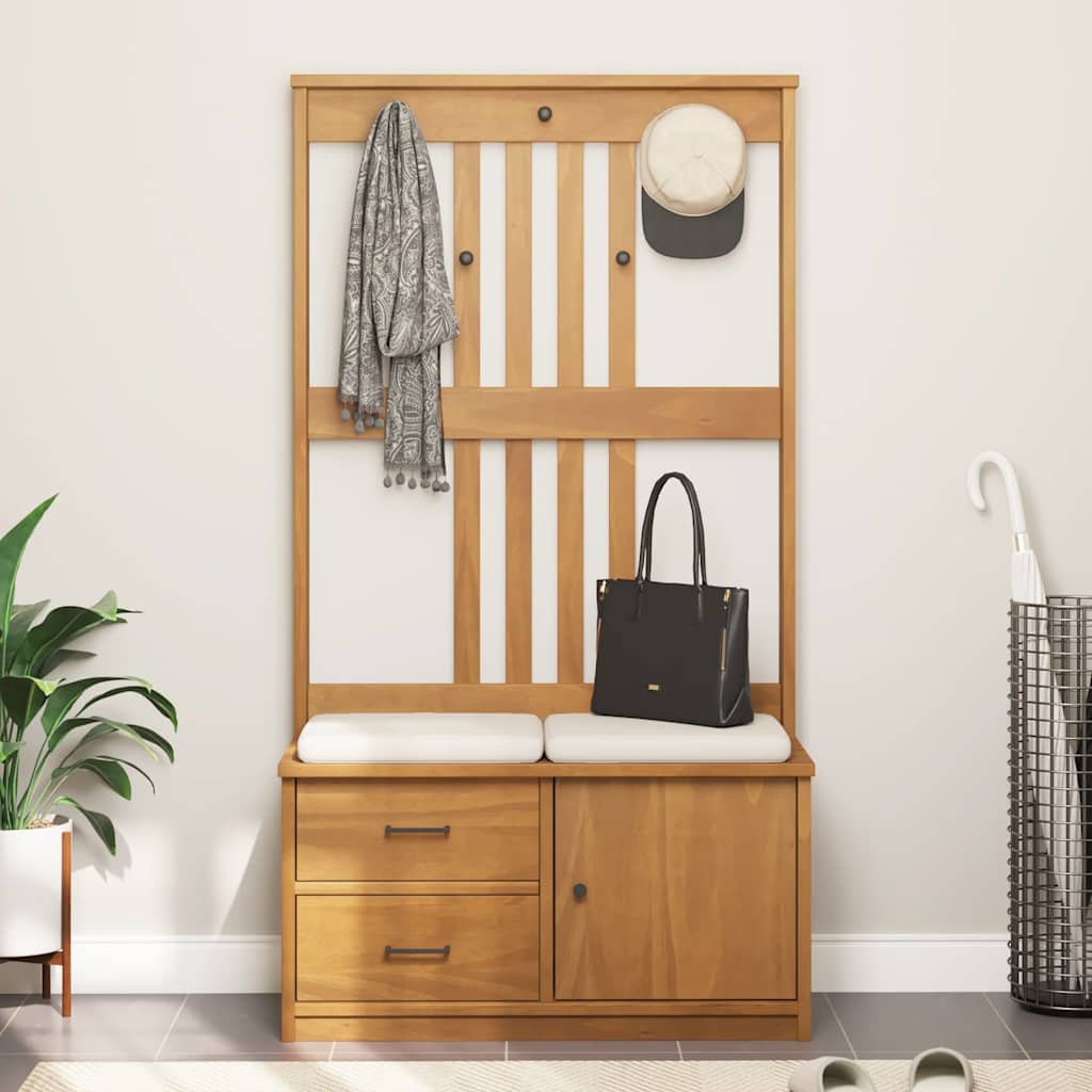 vidaXL Δέντρο χωλ "SANDNES" 87x40x159,5 εκ. Πεύκο μασίφ ξύλο