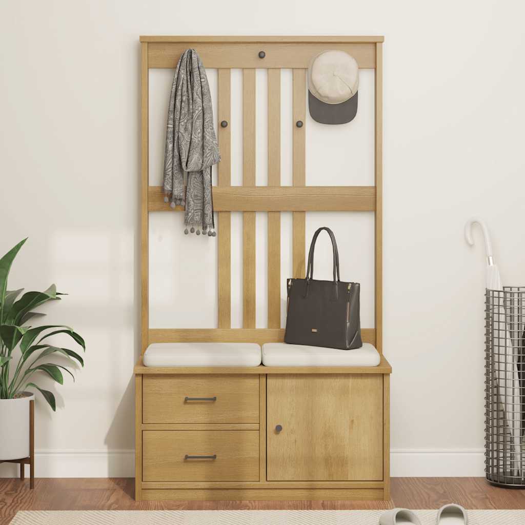 vidaXL Δέντρο χωλ "SANDNES" 87x40x159,5 εκ. Πεύκο μασίφ ξύλο