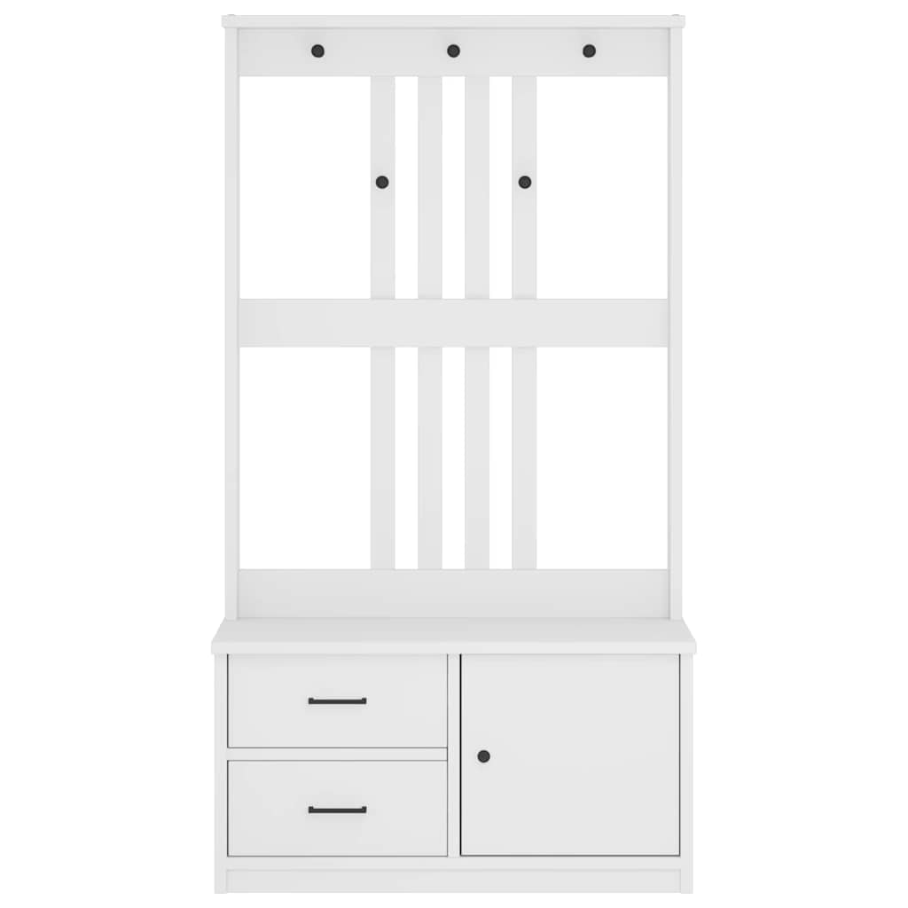 vidaXL Δέντρο χωλ SANDNES Λευκό 87x40x159,5 εκ. Πεύκο μασίφ ξύλο