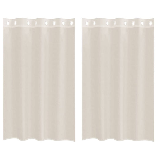 vidaXL Κουρτίνες Voile με ροδέλες 2 τεμάχια Κρεμ 140x175 εκ.
