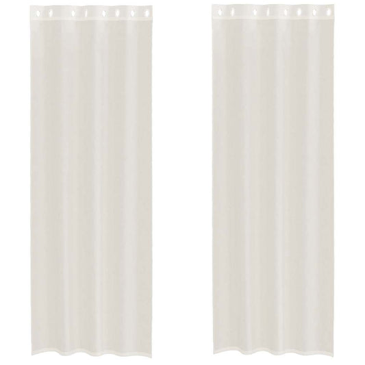 vidaXL Κουρτίνες Voile με ροδέλες 2 τεμάχια Κρεμ 140x300 εκ.