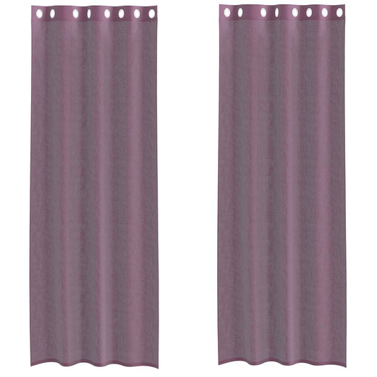 vidaXL Κουρτίνες Voile με ροδέλες 2 τεμάχια Μοβ 140x260 εκ.