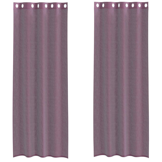 vidaXL Κουρτίνες Voile με ροδέλες 2 τεμάχια Μοβ 140x300 εκ.