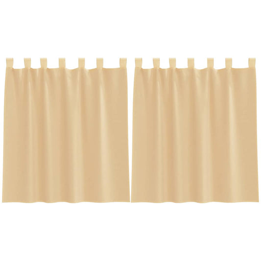 vidaXL Κουρτίνες Voile με τσέπες ράβδου 2 τεμάχια Χρώμα Άμμου