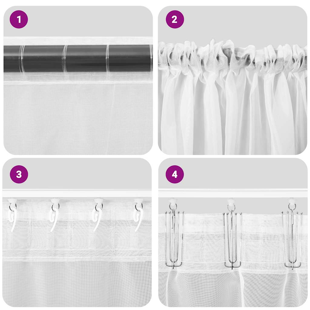 vidaXL Κουρτίνες Voile με τσέπες ράβδου 2 τεμάχια Τιρκουάζ