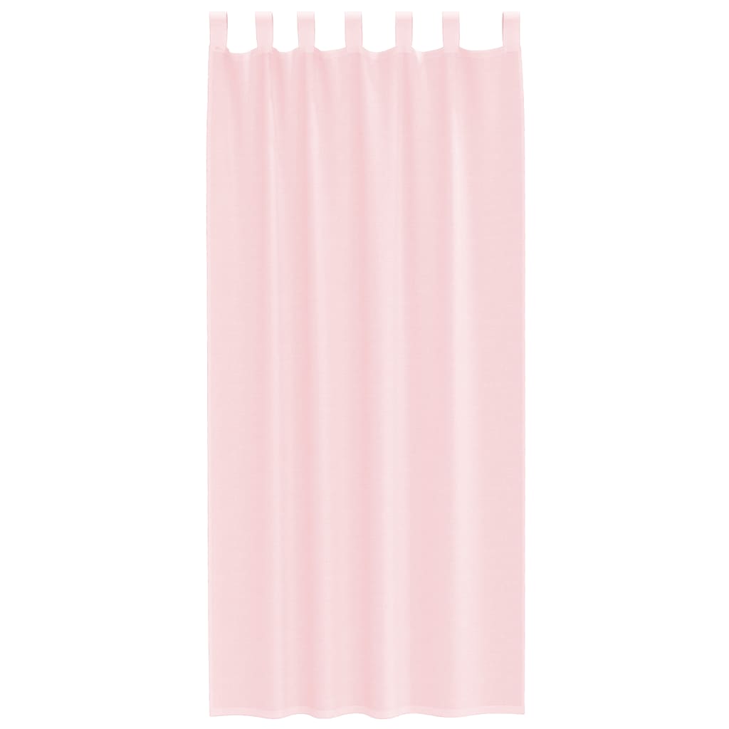 vidaXL Κουρτίνες Voile με Θηλιές 2 τεμ. Ανοιχτό Ροζ 140x225 εκ.