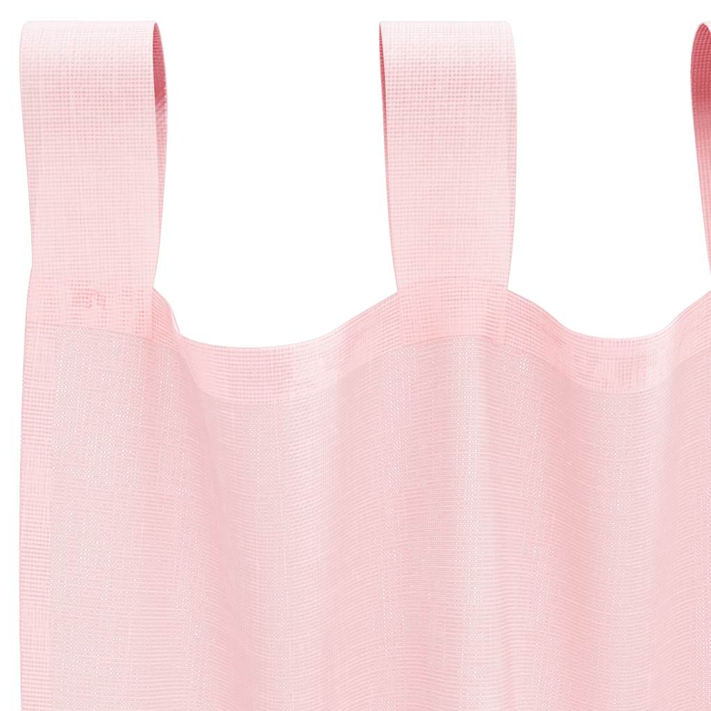 vidaXL Κουρτίνες Voile με Θηλιές 2 τεμ. Ανοιχτό Ροζ 140x225 εκ.