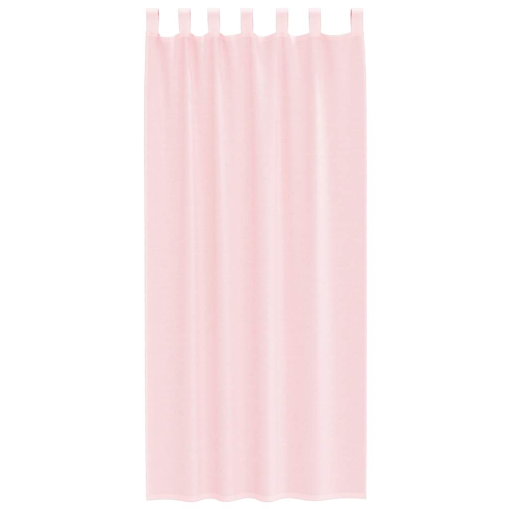 vidaXL Κουρτίνες Voile με Θηλιές 2 τεμ. Ανοιχτό Ροζ 140x245 εκ.