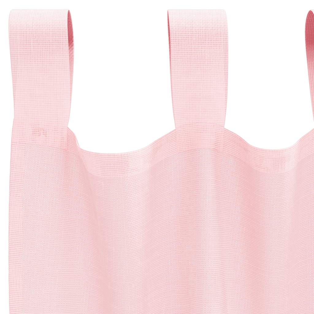 vidaXL Κουρτίνες Voile με Θηλιές 2 τεμ. Ανοιχτό Ροζ 140x245 εκ.