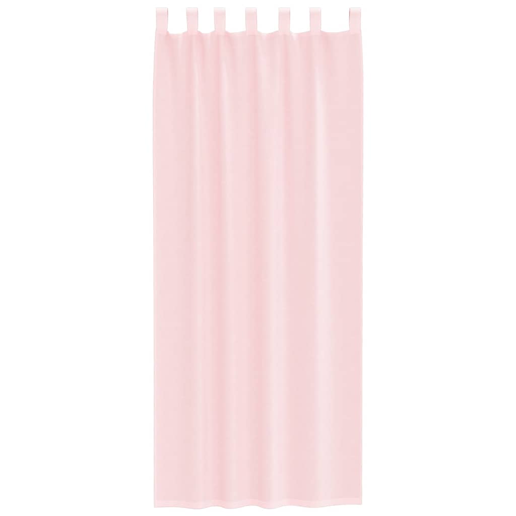 vidaXL Κουρτίνες Voile με Θηλιές 2 τεμ. Ανοιχτό Ροζ 140x260 εκ.