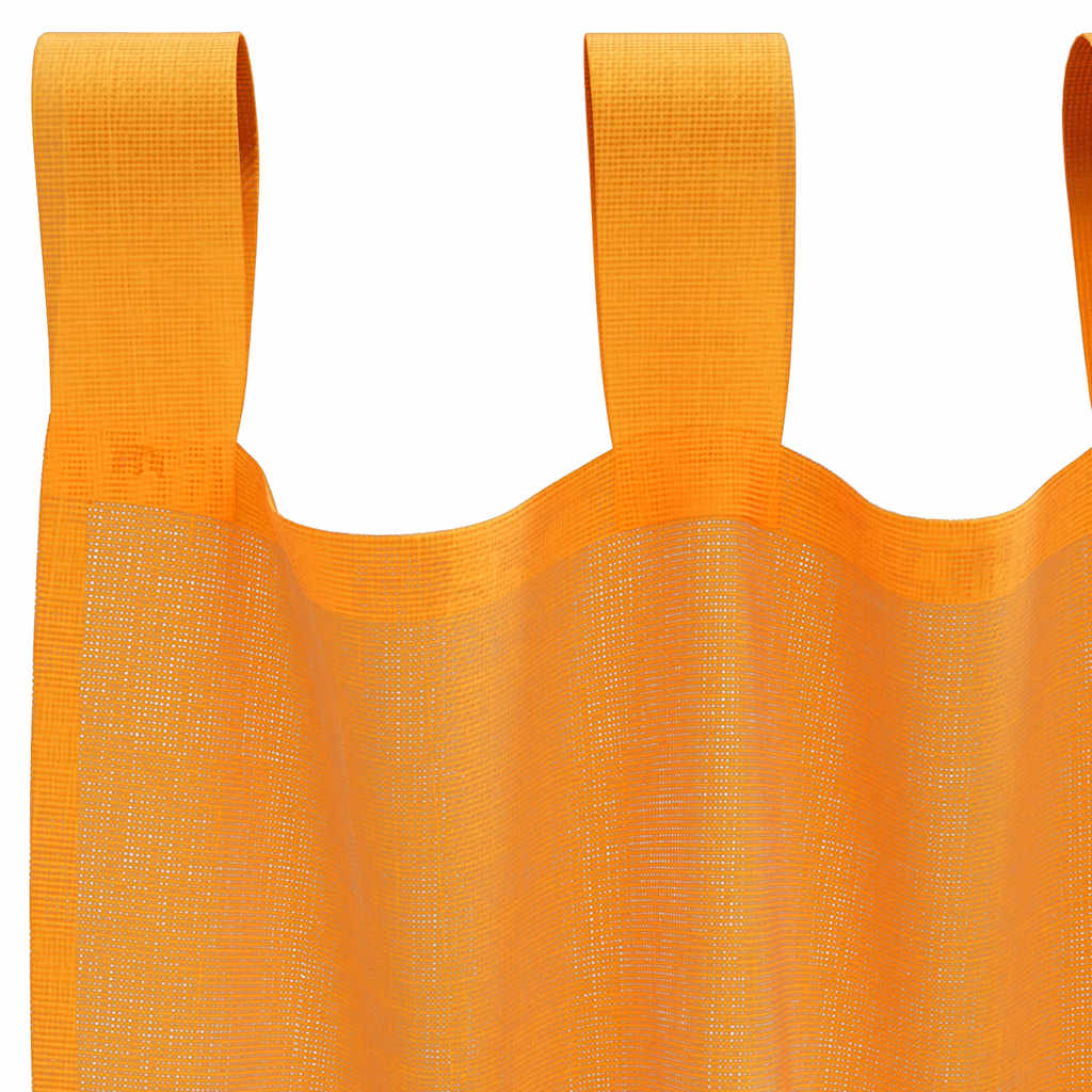 vidaXL Κουρτίνες Voile με Θηλιές 2 τεμ. Πορτοκαλί 140x175 εκ.