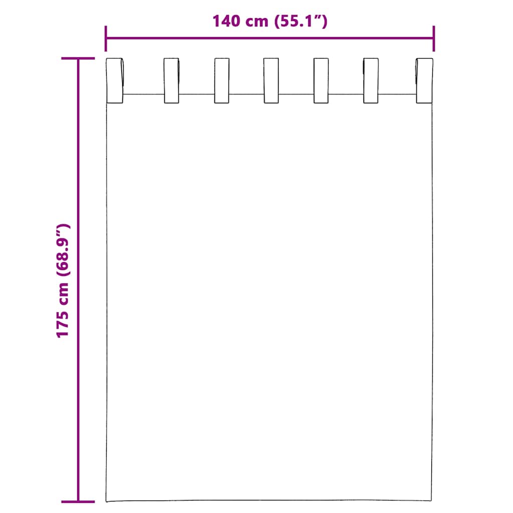 vidaXL Κουρτίνες Voile με Θηλιές 2 τεμ. Πορτοκαλί 140x175 εκ.