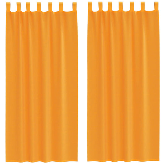 vidaXL Κουρτίνες Voile με Θηλιές 2 τεμ. Πορτοκαλί 140x225 εκ.