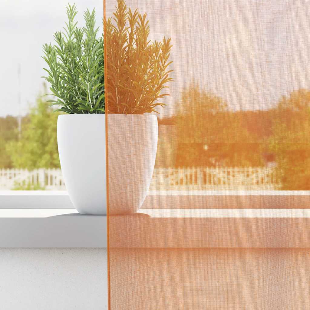 vidaXL Κουρτίνες Voile με Θηλιές 2 τεμ. Πορτοκαλί 140x225 εκ.