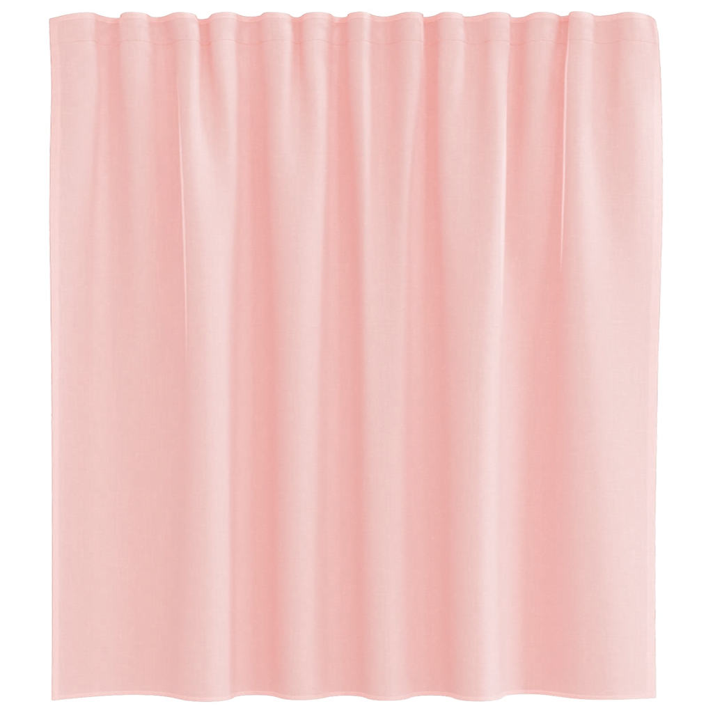 vidaXL Κουρτίνες Voile με Θηλιές 2 τεμ. Ροζ 140x140 εκ.
