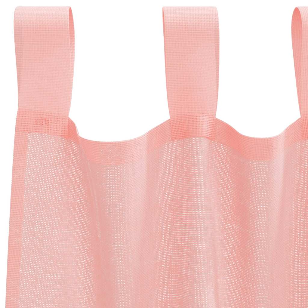 vidaXL Κουρτίνες Voile με Θηλιές 2 τεμ. Ροζ 140x140 εκ.