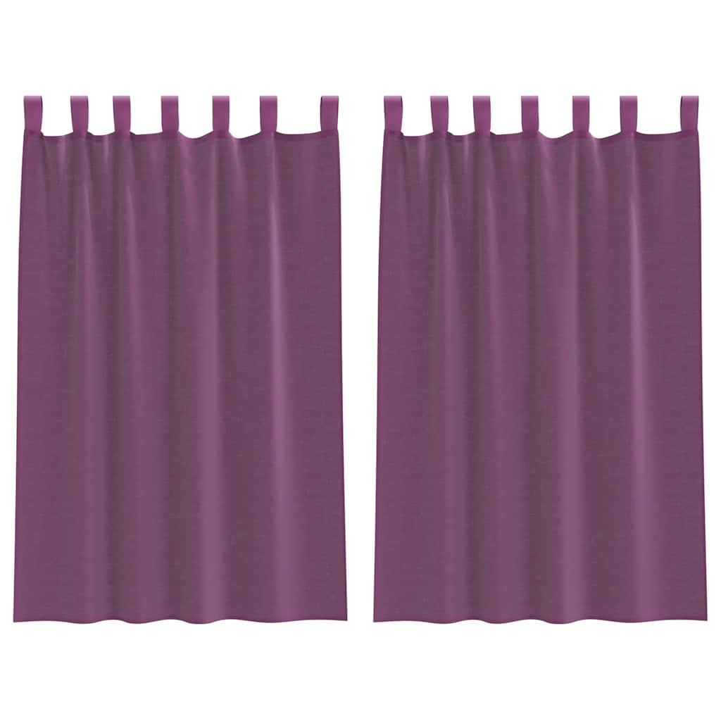 vidaXL Κουρτίνες Voile με Θηλιές 2 τεμ. Μωβ 140x175 εκ.