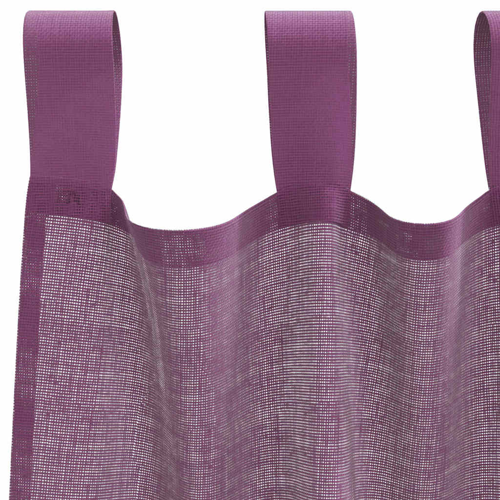 vidaXL Κουρτίνες Voile με Θηλιές 2 τεμ. Μωβ 140x225 εκ.