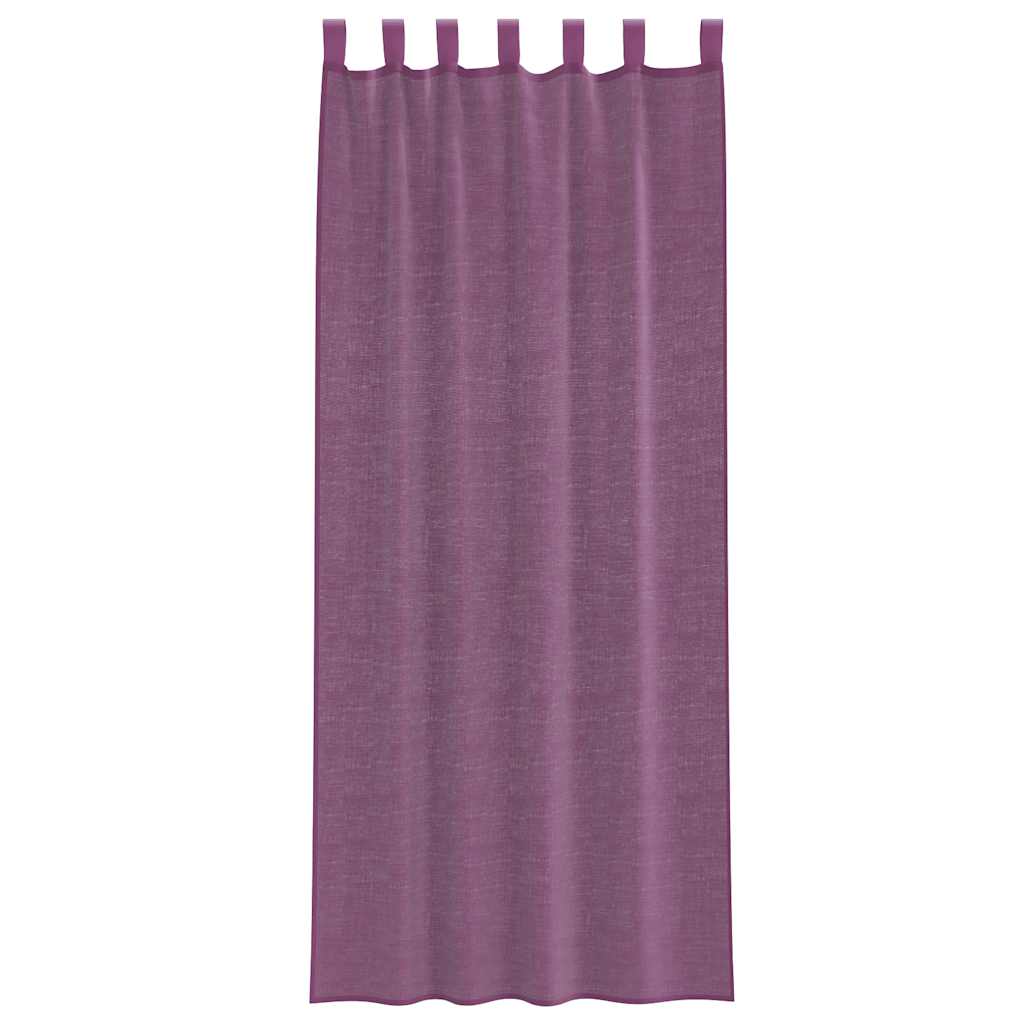 vidaXL Κουρτίνες Voile με Θηλιές 2 τεμ. Μωβ 140x260 εκ.