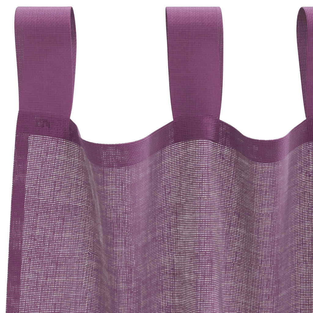 vidaXL Κουρτίνες Voile με Θηλιές 2 τεμ. Μωβ 140x260 εκ.