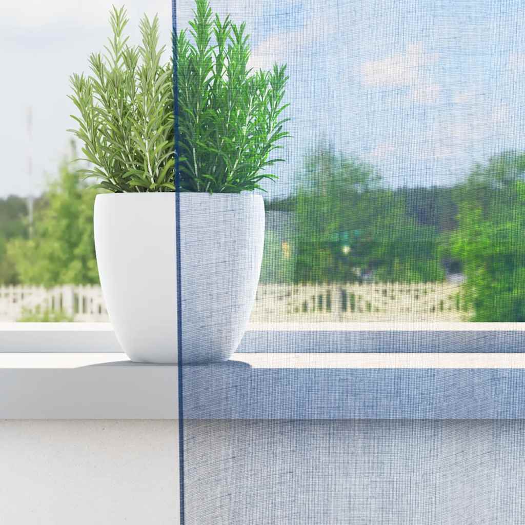 vidaXL Κουρτίνες Voile με Θηλιές 2 τεμ. Μπλε Ρουαγιάλ 140x140 εκ.