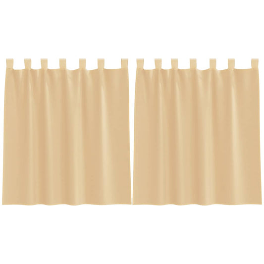 vidaXL Κουρτίνες Voile με βρόχους 2 τεμάχια Άμμος 140x140 cm