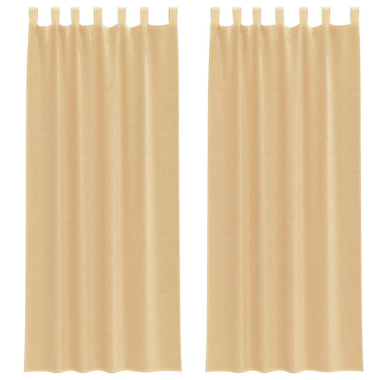 vidaXL Κουρτίνες Voile με βρόχους 2 τεμάχια Άμμος 140x260 cm
