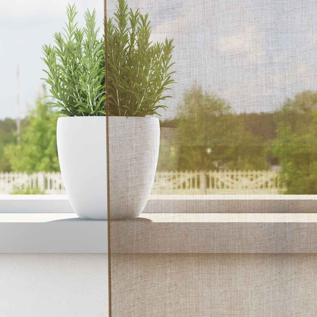 vidaXL Κουρτίνες Voile με Θηλιές 2 τεμ. Ανοιχτό Καφέ 140x175 εκ.