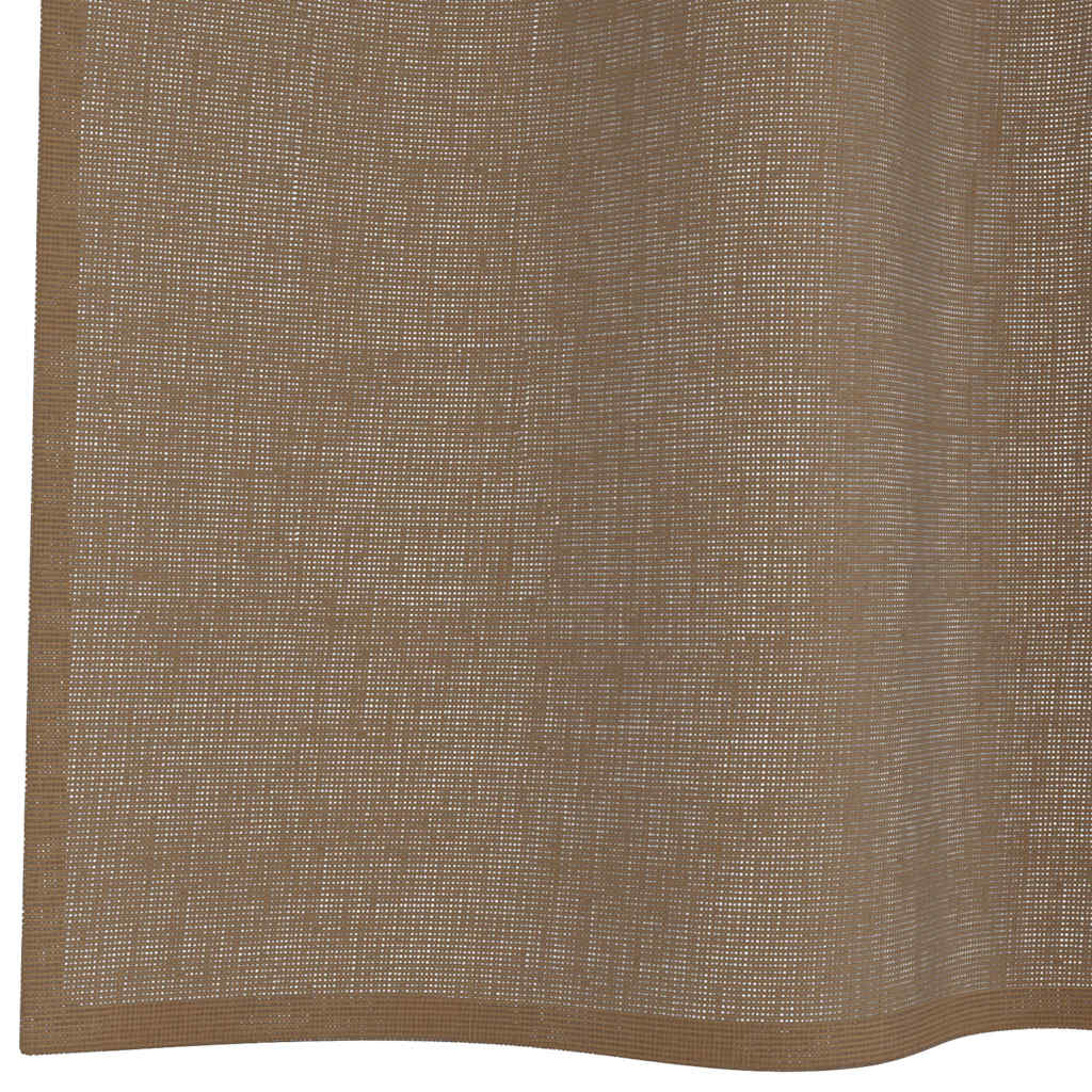 vidaXL Κουρτίνες Voile με Θηλιές 2 τεμ. Ανοιχτό Καφέ 140x175 εκ.