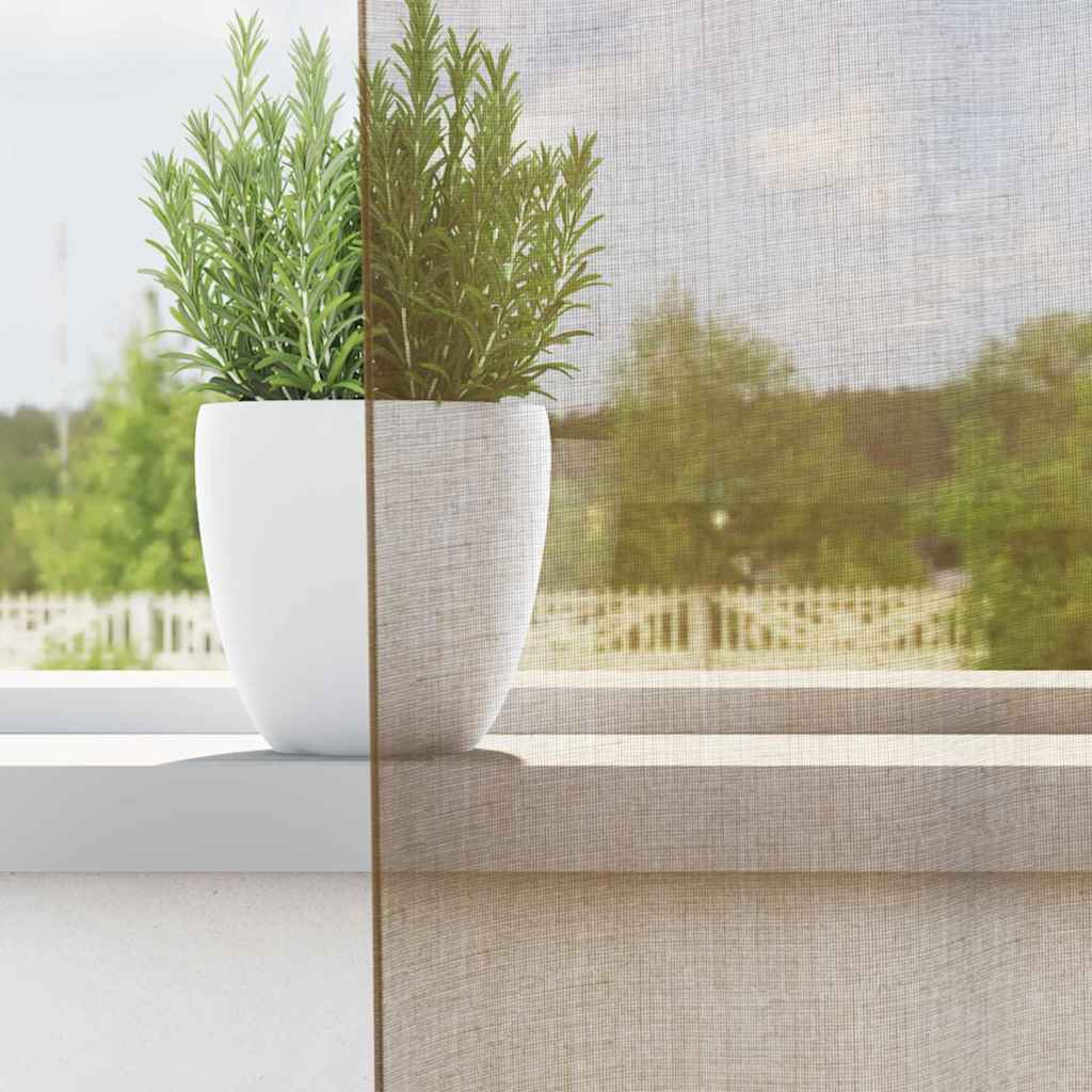 vidaXL Κουρτίνες Voile με Θηλιές 2 τεμ. Ανοιχτό Καφέ 140x225 εκ.