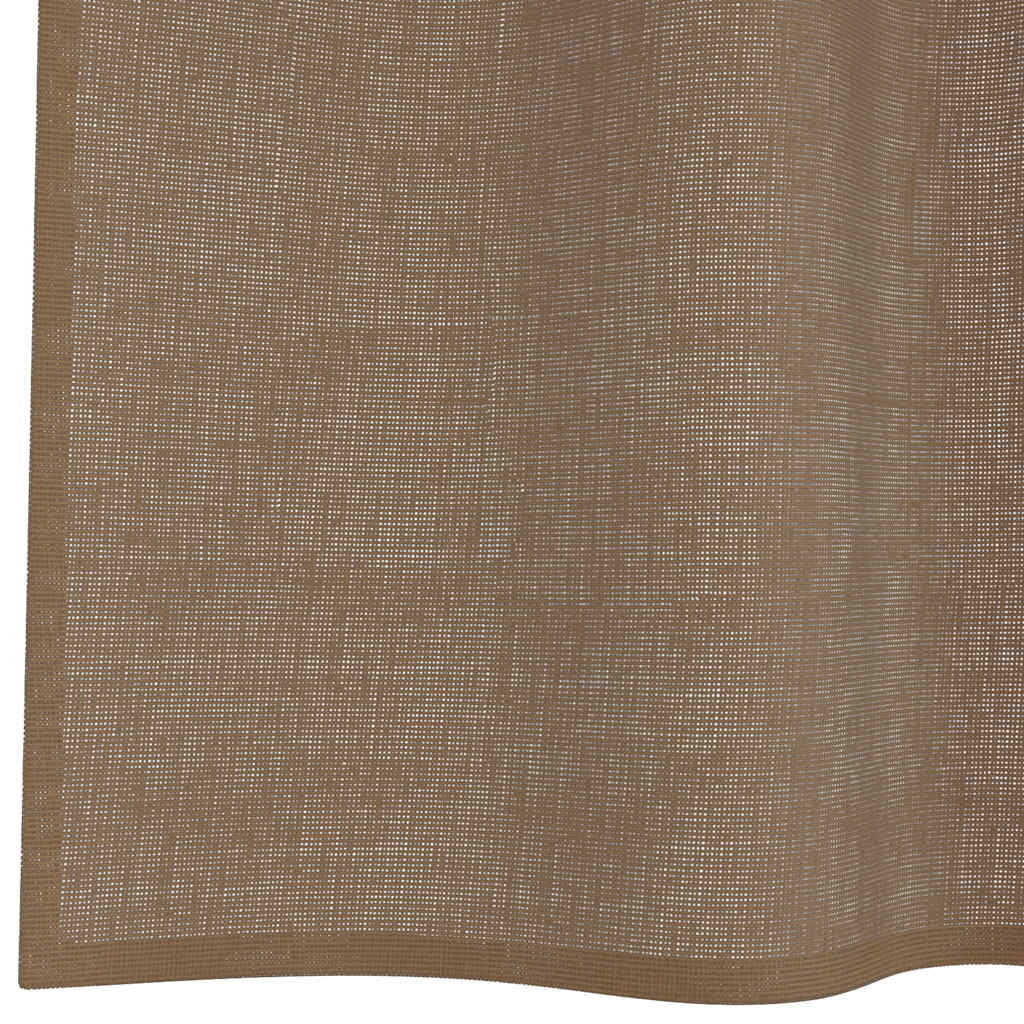 vidaXL Κουρτίνες Voile με Θηλιές 2 τεμ. Ανοιχτό Καφέ 140x225 εκ.