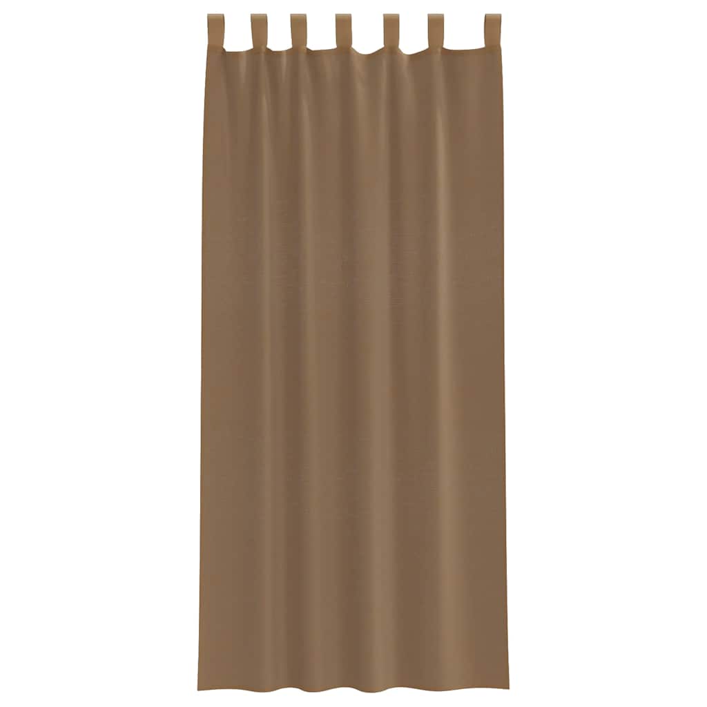 vidaXL Κουρτίνες Voile με Θηλιές 2 τεμ. Ανοιχτό Καφέ 140x245 εκ.
